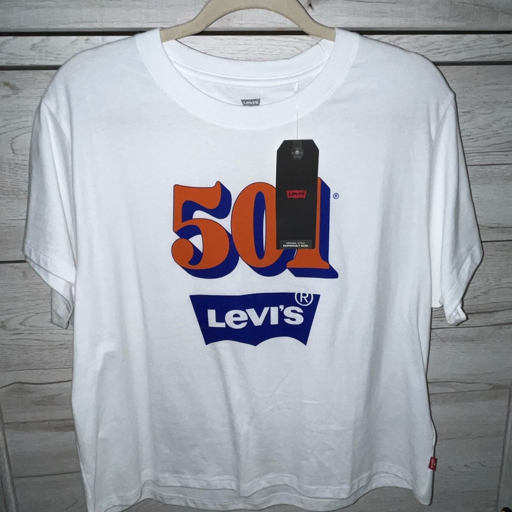 Levi's 501 Logo Oversized Relaxed Fit Graphic Tee NWT